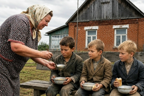 «Тётенька, у вас есть что-нибудь, что вы уже не продадите?»: она накормила бесплатно троих голодных детей и забыла. А через много лет дорогая иномарка остановилась у ее палатки, и она узнала, что это были не простые дети.