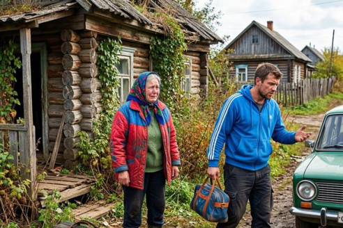 «Живи тут, не мешай!» — сын бросил мать у гнилого сруба. Он не знал, что утром его ждет пустая карта и сюрприз от соседа