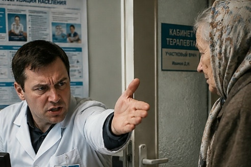 «Без записи не приму, у меня всё по времени!»: зачерствевший терапевт со скандалом выставил из больницы деревенскую старушку, а вечером нашел ее старое черно-белое фото у себя дома.