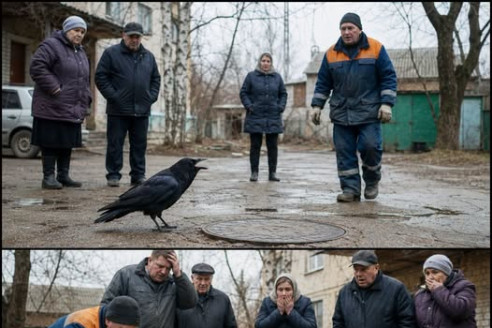 Ворона три дня подряд каркала возле одного люка во дворе.