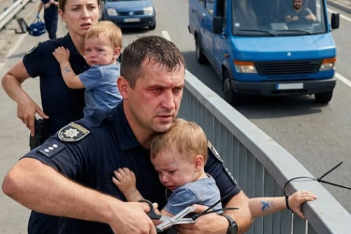 Я думал, что двое маленьких детей оцепенели от страха на мосту над трассой...