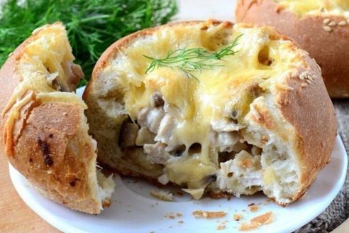 Потрясающе вкусный жульен в булочках ￼