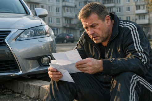 Сосед 10 лет воровал мою парковку. Вчера он нашёл у себя на капоте конверт — и продал машину…