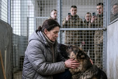 Молодые офицеры хохотали, когда отправили новую уборщицу в вольер к самому свирепому боевому псу.
