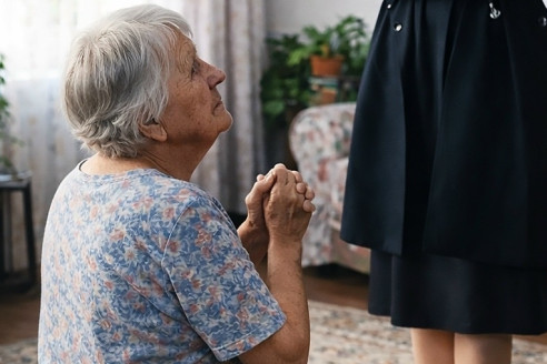 В 78 лет она поставила меня на колени в моём собственном доме. Она не знала, что сын уже стоит за дверью.