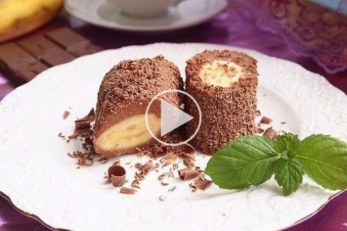 Невероятно вкусный и простой десерт с бананом! Делается за 3 минуты!