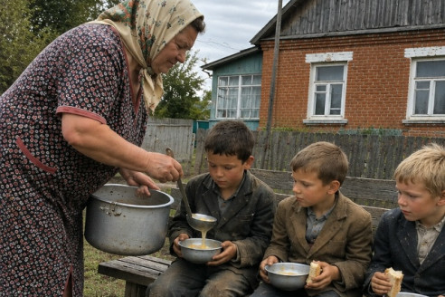 «Тётенька, у вас есть что-нибудь, что вы уже не продадите?»: она накормила бесплатно троих голодных детей и забыла. А через много лет дорогая иномарка остановилась у ее палатки, и она узнала, что это были не простые дети.