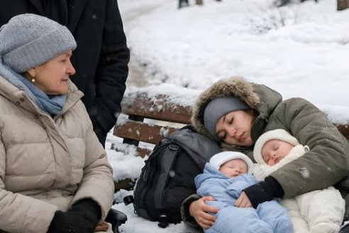Миллионер вышел прогуляться с мамой в парк — и буквально остолбенел, увидев на скамейке свою бывшую жену, спящую рядом с двумя младенцами…