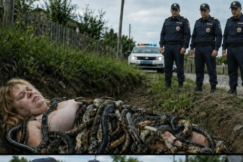 Лежавшую в канаве женщину обвивали змеи. Даже полицейские боялись подойти ближе. А через мгновение все были в шоке от увиденного.
