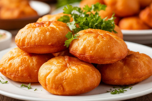 Смешиваю стакан кефира и фарш: на выходе получаю гору вкуснейших ленивых беляшей