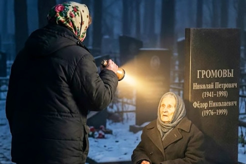 Охранница кладбища каждую ночь видела на мониторе силуэт старухи у могилы, но когда она подошла вплотную и включила фонарь, то едва не лишилась чувств от увиденного.