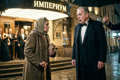 «Я приглашена на день рождения владельца!» — уверенно бросила нищенка опешившему швейцару. Когда же виновник торжества вышел к ней..