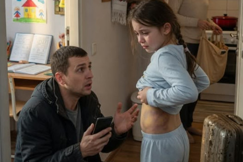 «Папа… у меня так сильно болит спина, что я больше не могу спать. Мама сказала мне тебе не говорить.»