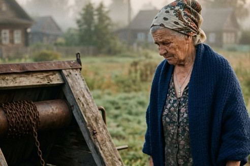 У нас на участке колодец. Один на два двора — наш и тёти Валин.